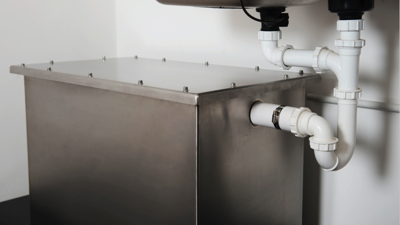 grease trap drain system for kitchen sink